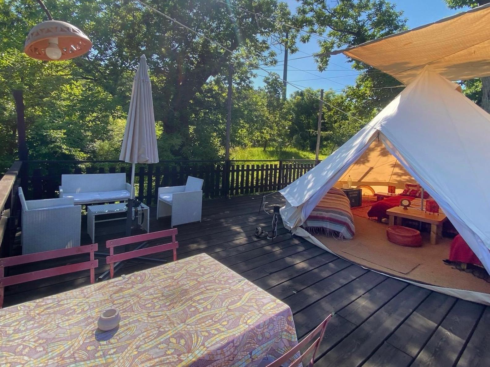 Tenda Glamping Vista Sulla Valle - Podere Di Maggio 圣菲奥拉 外观 照片
